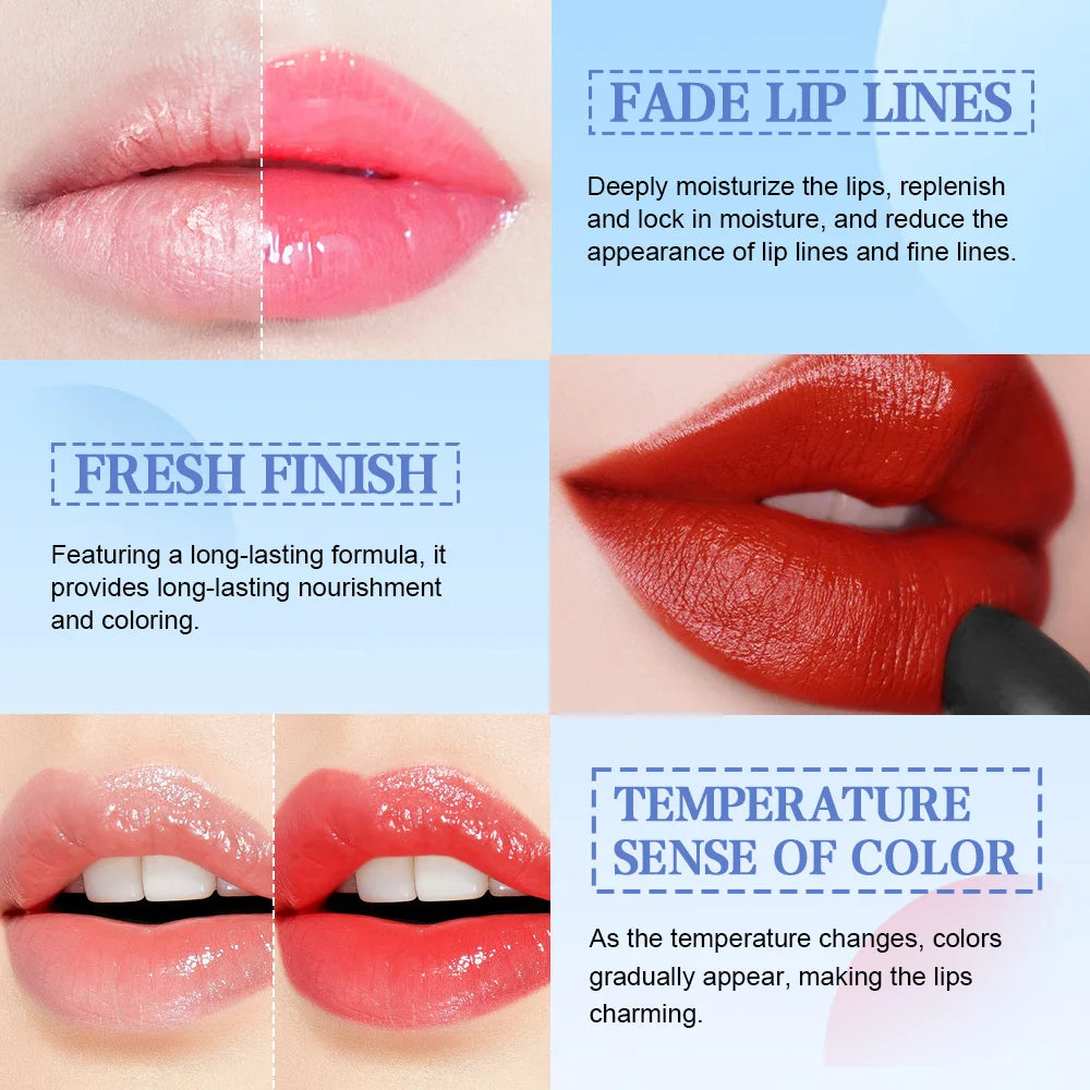 Rave Lady Tinted Lip Balm Long-lasting Moisturizing Color Changing Lipstick Care Repair Dry Temperature Change Makeup Lip Mask