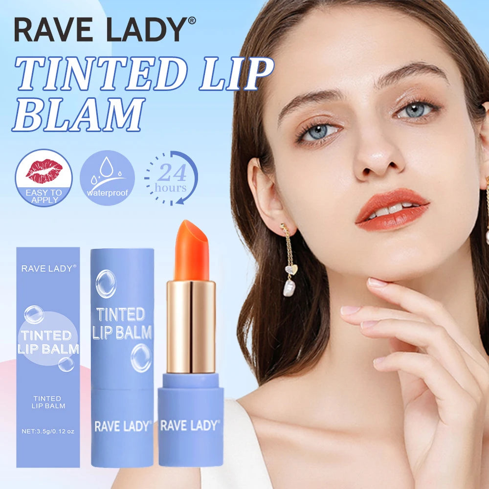 Rave Lady Tinted Lip Balm Long-lasting Moisturizing Color Changing Lipstick Care Repair Dry Temperature Change Makeup Lip Mask