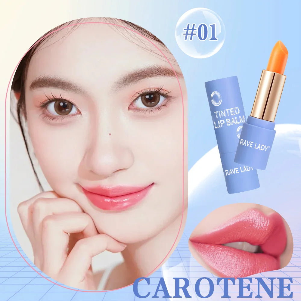 Rave Lady Tinted Lip Balm Long-lasting Moisturizing Color Changing Lipstick Care Repair Dry Temperature Change Makeup Lip Mask