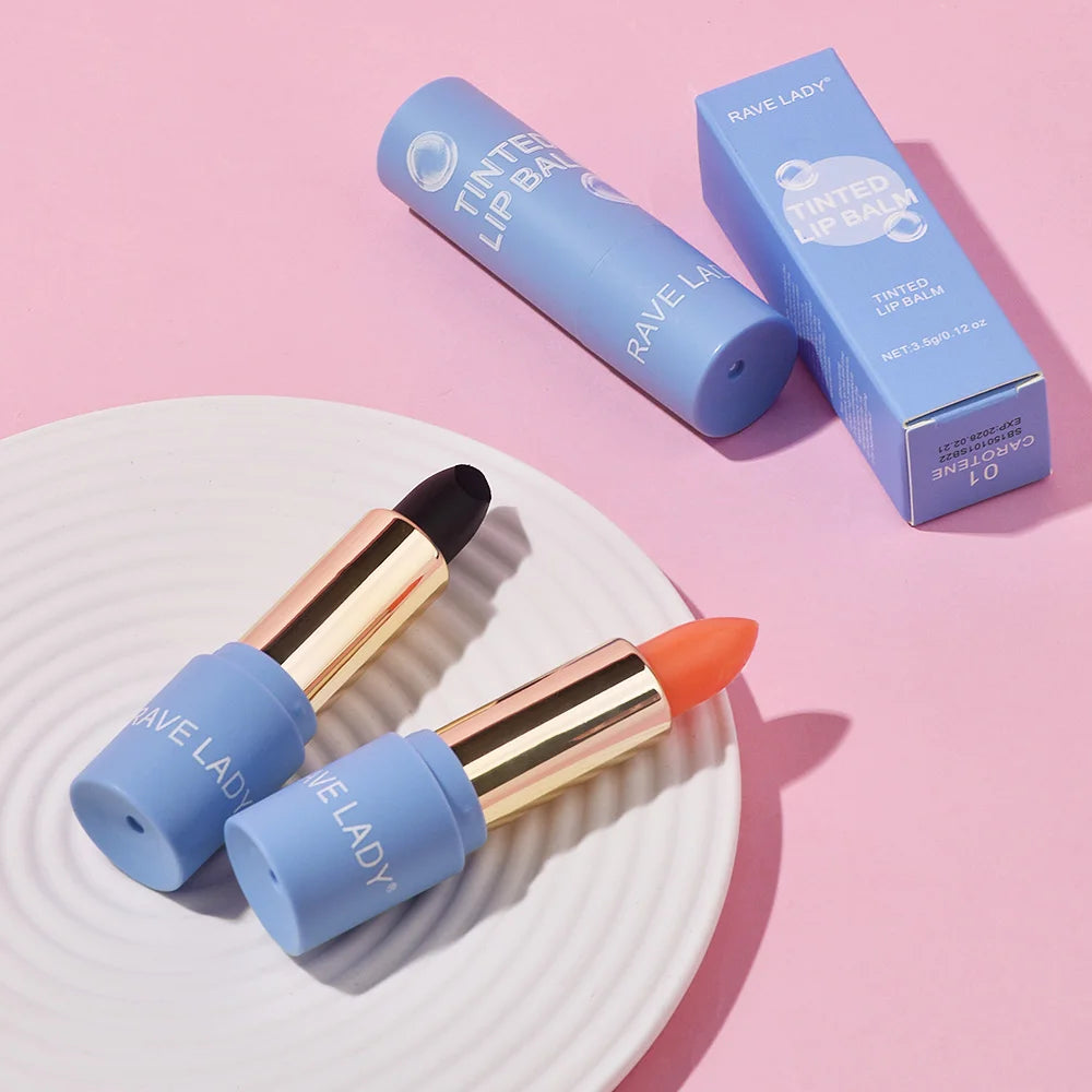 Rave Lady Tinted Lip Balm Long-lasting Moisturizing Color Changing Lipstick Care Repair Dry Temperature Change Makeup Lip Mask