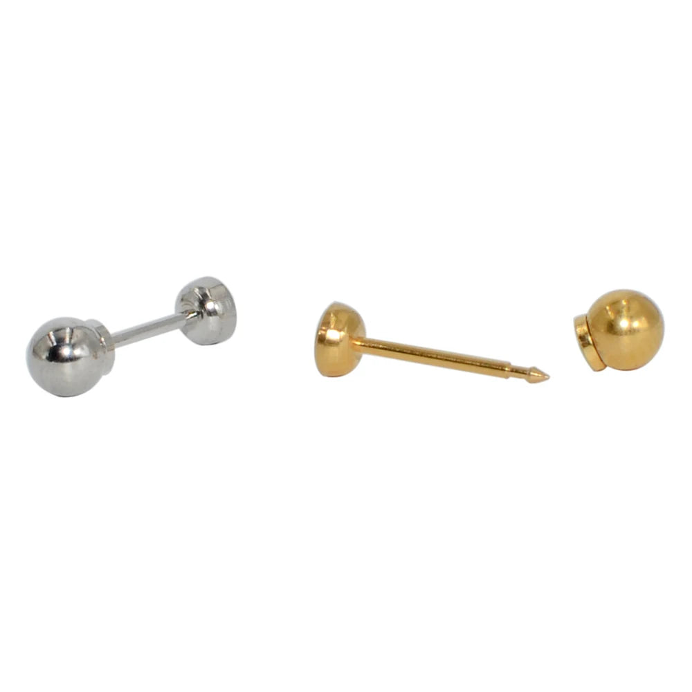 1PC 316L Surgical Steel Ear Stud Disposable Sterile Piercing Stud with Safe Ball Buckle Set Piercing Gun Body Piercing Jewelry