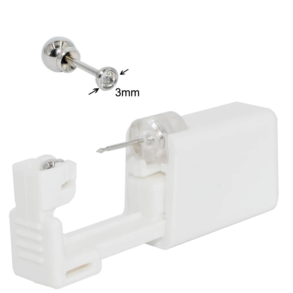 1PC 316L Surgical Steel Ear Stud Disposable Sterile Piercing Stud with Safe Ball Buckle Set Piercing Gun Body Piercing Jewelry