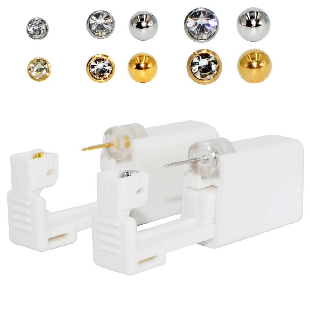 1PC 316L Surgical Steel Ear Stud Disposable Sterile Piercing Stud with Safe Ball Buckle Set Piercing Gun Body Piercing Jewelry