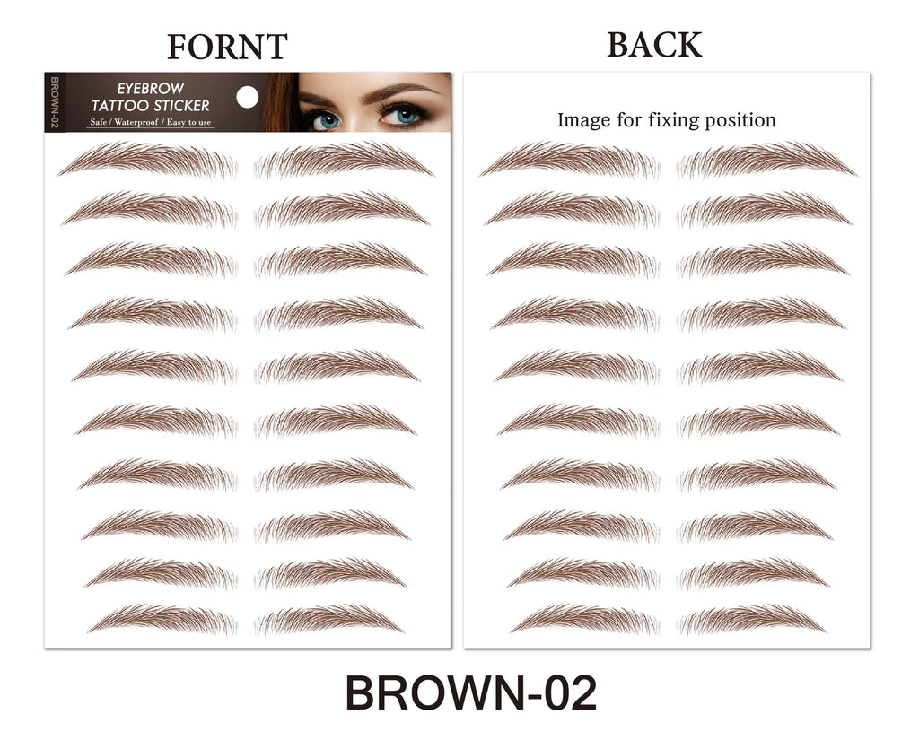 6D Eyebrows Sticker Water Transfer Hair-like Eye Brow Tattoo Stickers Long Lasting False Eyebrow Enhancers Eye Brow Cosmetics