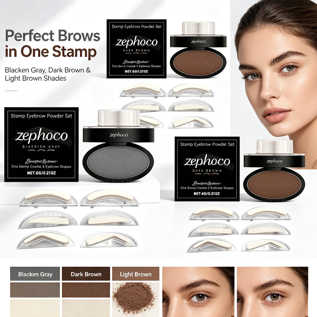 Eyebrow Stamp Waterproof Brow Powder Kit Cool Grey Black Natural Stereo Eyebrow Shaping Eye Brow Stamp Lift Eyebrow Stencil