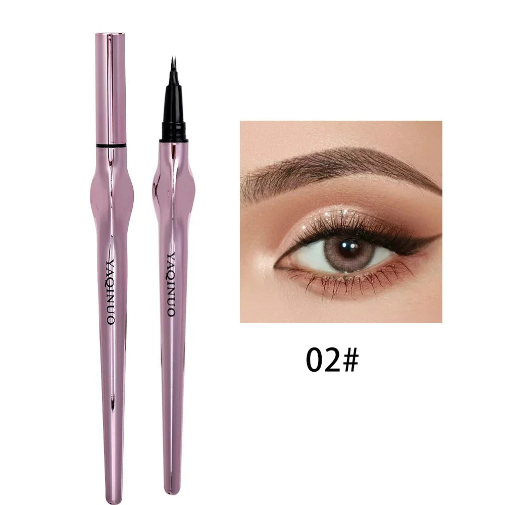 Ultra-fine 2 Point Silver Eyebrow Pen Liquid Wild Eyebrow Tattoo Waterproof 2 Fork Silkworm Brow Pencil Easy To Grip Eye Makeup