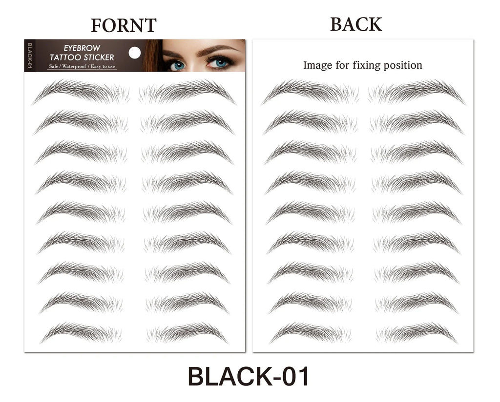 6D Eyebrows Sticker Water Transfer Hair-like Eye Brow Tattoo Stickers Long Lasting False Eyebrow Enhancers Eye Brow Cosmetics