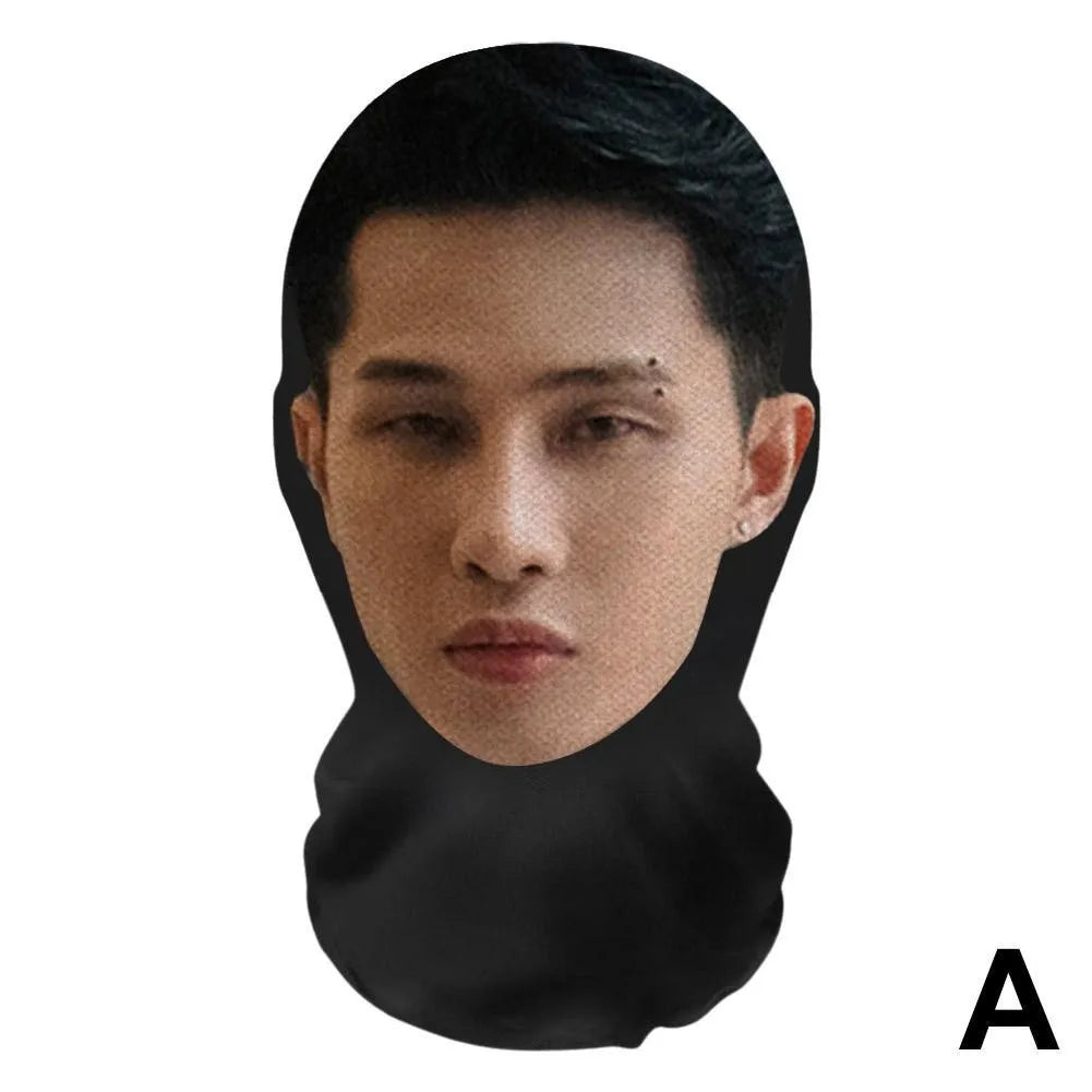 3D Printed Full Face Mask Elastic Mesh For Unisex Cosplay Headwear Party Simulation Balaclava Hat Headgear Breathable Prop Novel