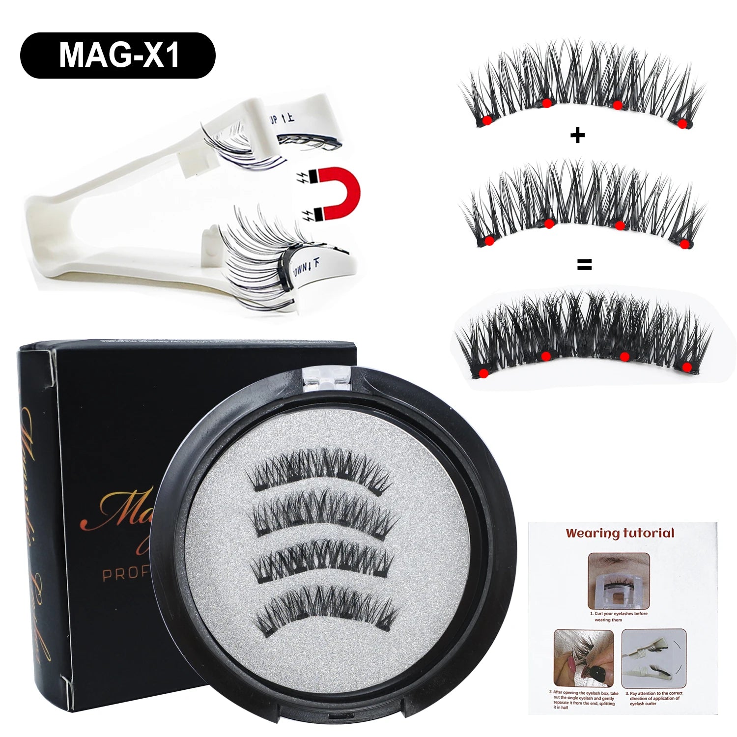Magnetic Eyelashes With Applicator Reusable Natural Magnetic Lashes Kit No Glue Needed Soft Clear Band False Eyelashes