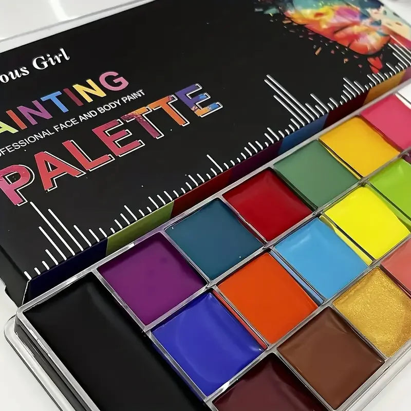 20 Color Face & Body Paint Palette,Long Lasting Safe Halloween Oil Body Painting Pigments for Face Body SFX Cosplay Performance