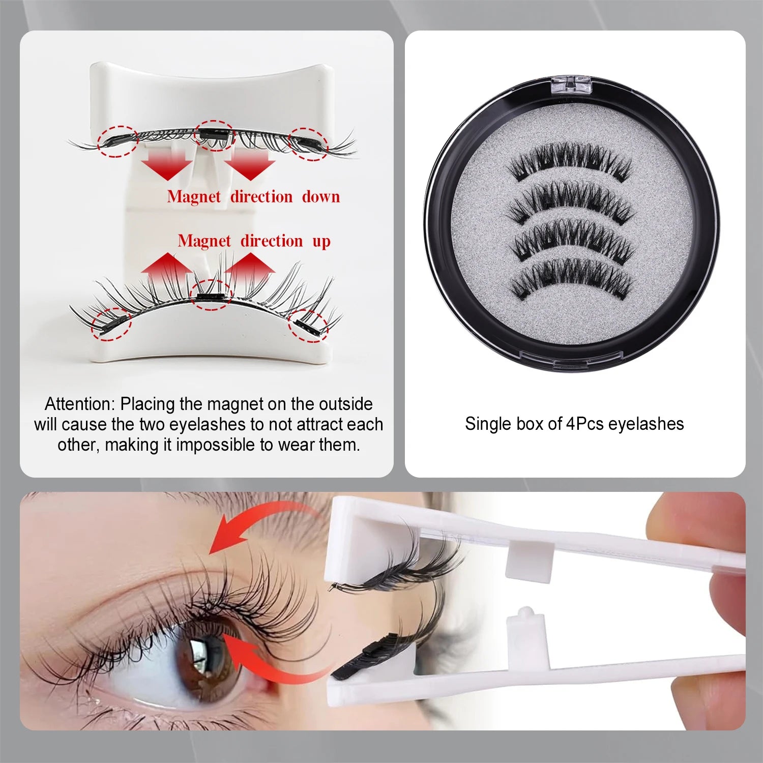 Magnetic Eyelashes With Applicator Reusable Natural Magnetic Lashes Kit No Glue Needed Soft Clear Band False Eyelashes