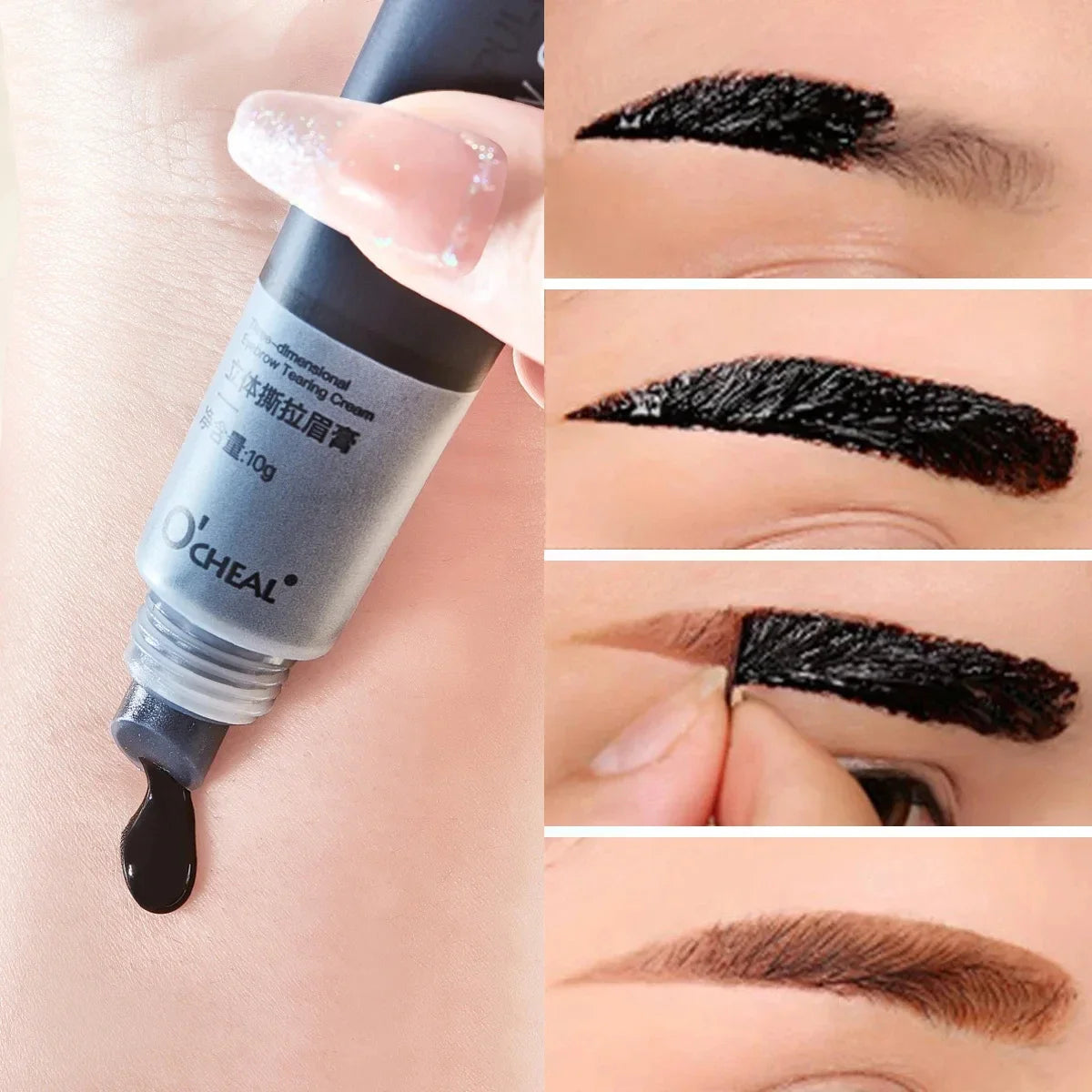 Eyebrow Gel Peel Off Natural Tinting Tattoo Waterproof Long Lasting Eye Cream Coloring Eyebrow Glue Quick Dry Brow Makeup