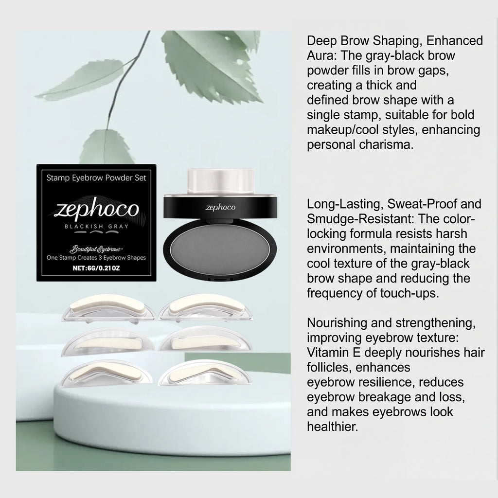 Eyebrow Stamp Waterproof Brow Powder Kit Cool Grey Black Natural Stereo Eyebrow Shaping Eye Brow Stamp Lift Eyebrow Stencil