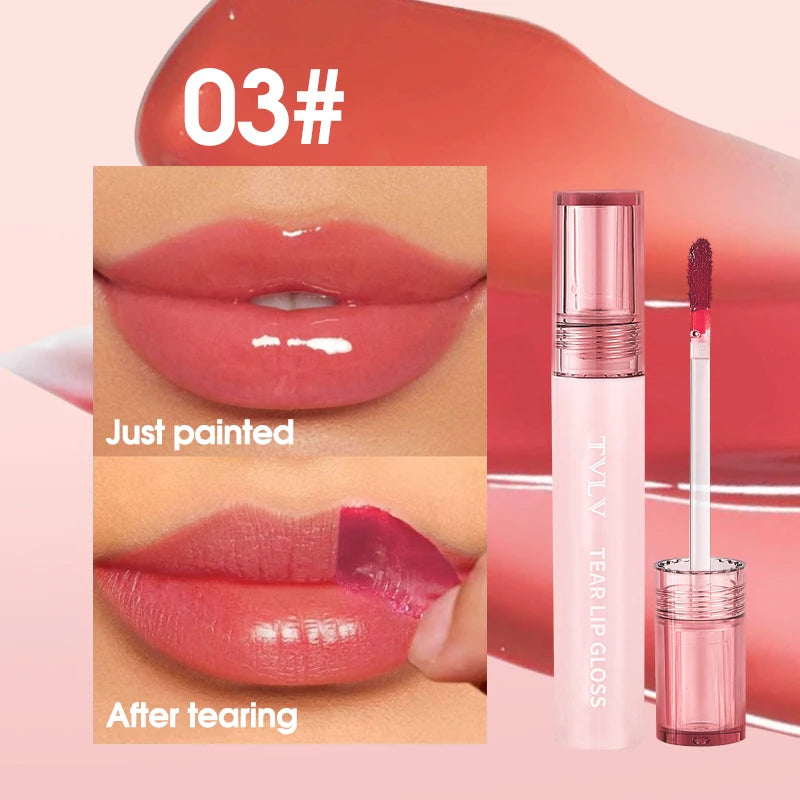 TVLV Peel Off Tear Lip Gloss 2 In 1 Lip Liner & Lip Stain Tattoo, Waterproof Long Lasting Transferproof Matte Lip Tint Cosmetic Makeup