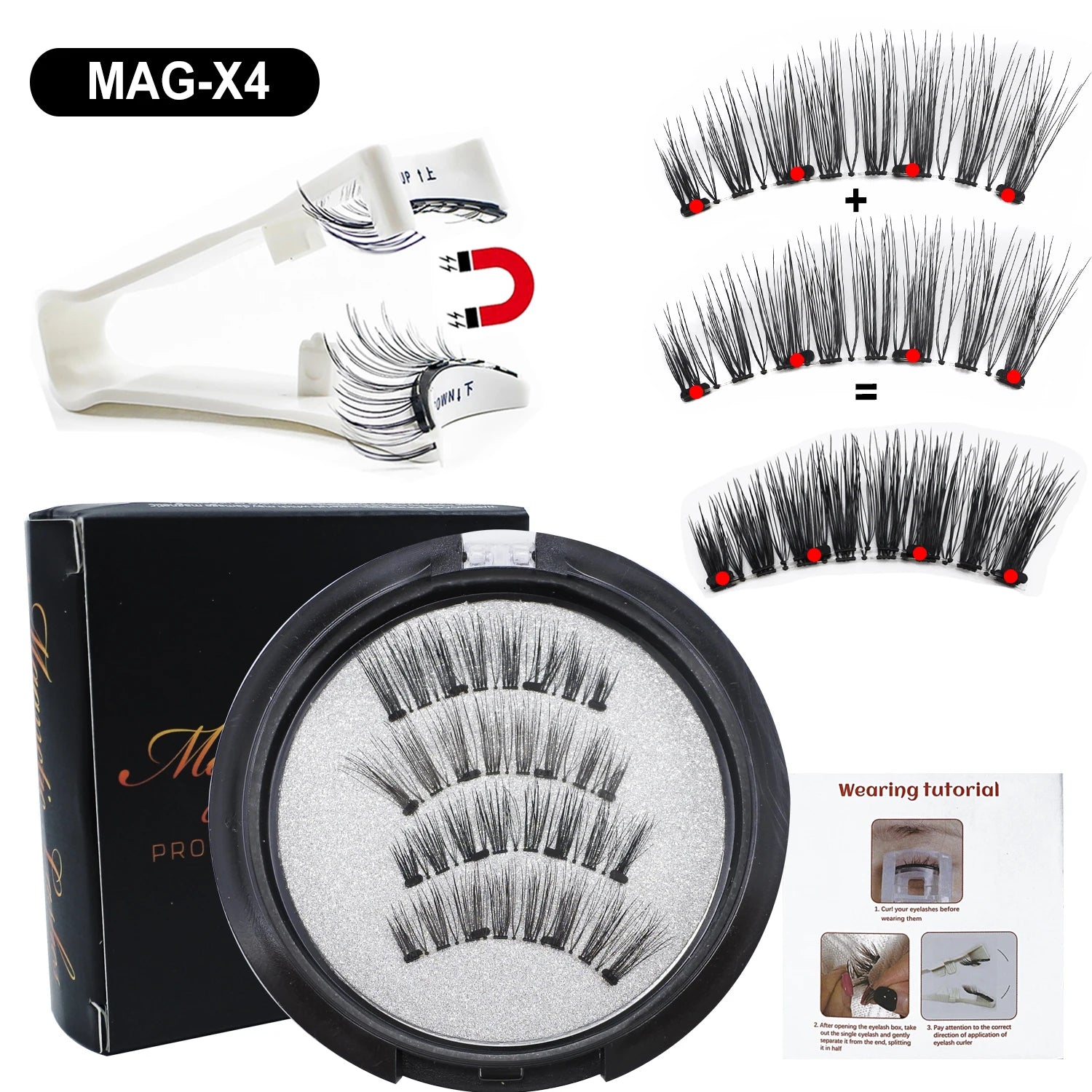 Magnetic Eyelashes With Applicator Reusable Natural Magnetic Lashes Kit No Glue Needed Soft Clear Band False Eyelashes