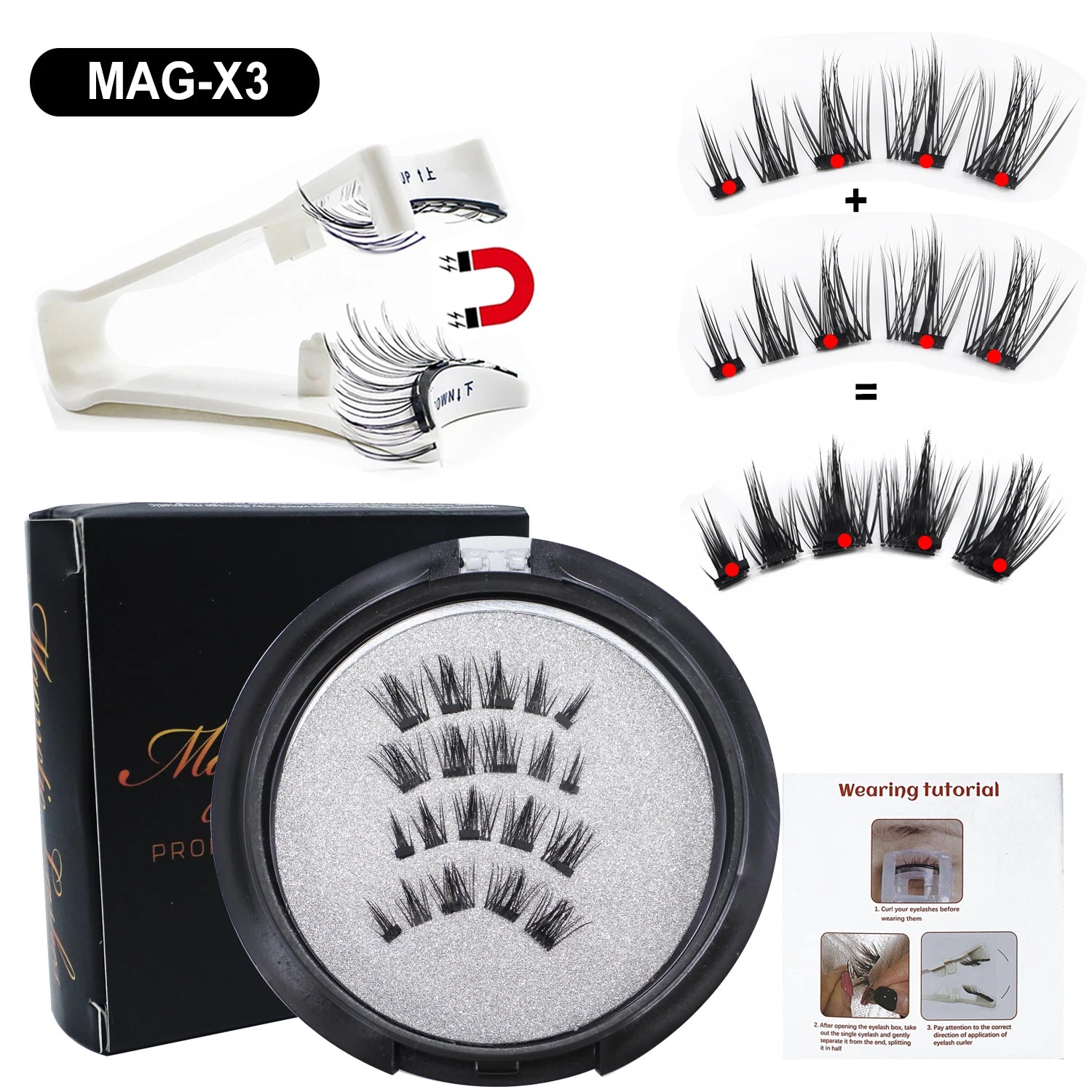 Magnetic Eyelashes With Applicator Reusable Natural Magnetic Lashes Kit No Glue Needed Soft Clear Band False Eyelashes