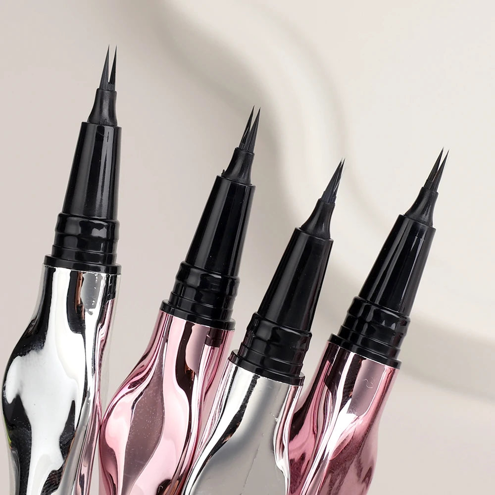 Ultra-fine 2 Point Silver Eyebrow Pen Liquid Wild Eyebrow Tattoo Waterproof 2 Fork Silkworm Brow Pencil Easy To Grip Eye Makeup