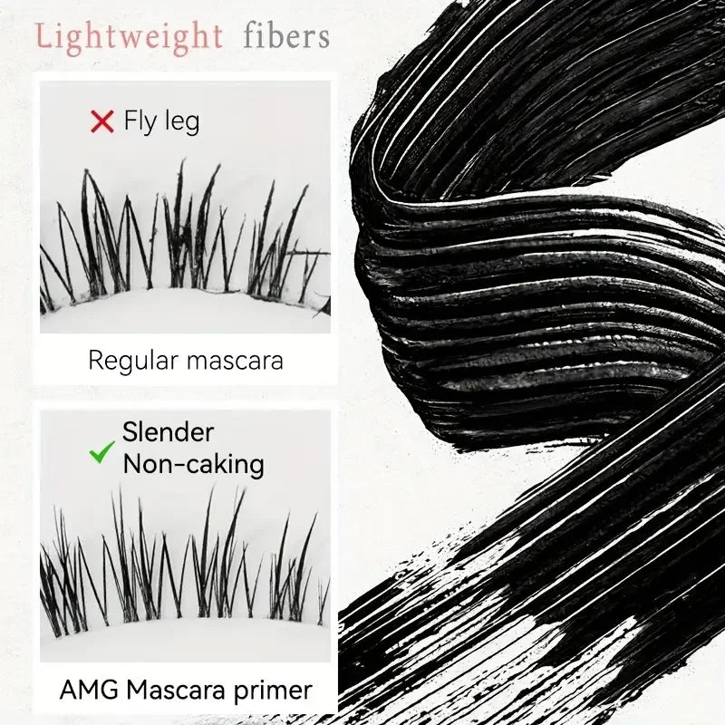 Steel Tube Mascara-Special Spiral Brush,Waterproof LongLasting Silk Fiber Mascara,keep Each Eyelash Curled for aLong Time Makeup