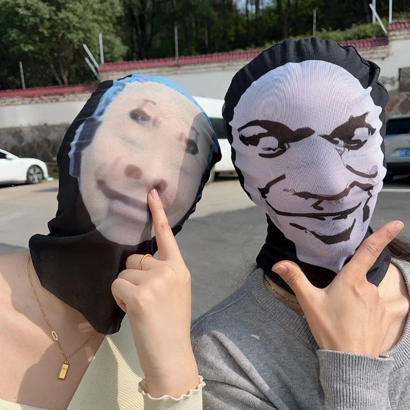3D Printed Celebrity Realistic Face Mask Stretch Mesh Full Face Mask Men Role Play Headdress Hip Hop Balaclava Cosplay Mask