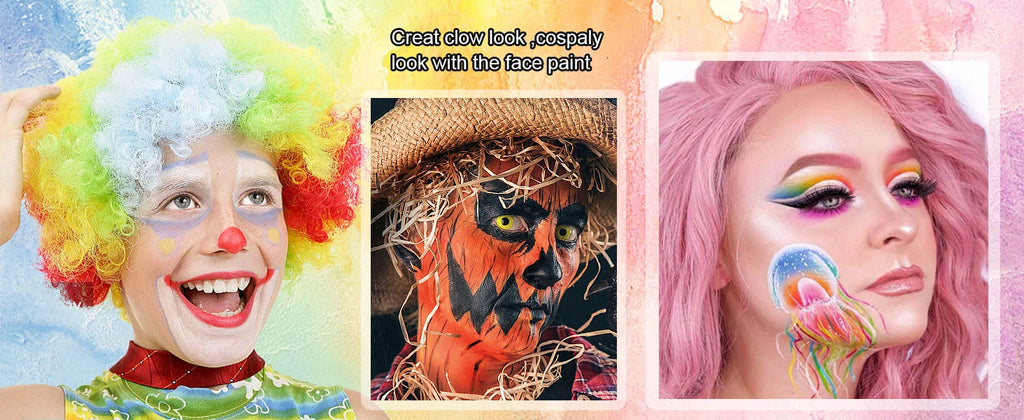 20 Color Face & Body Paint Palette,Long Lasting Safe Halloween Oil Body Painting Pigments for Face Body SFX Cosplay Performance