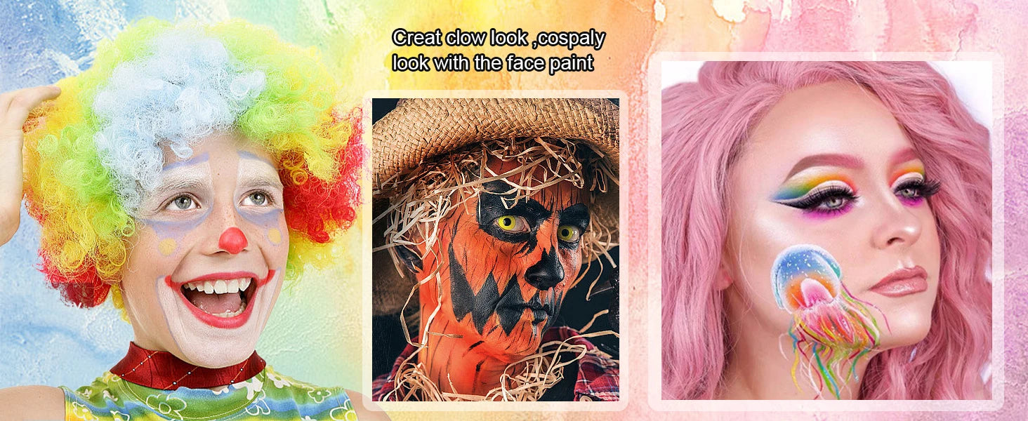 20 Color Face & Body Paint Palette,Long Lasting Safe Halloween Oil Body Painting Pigments for Face Body SFX Cosplay Performance