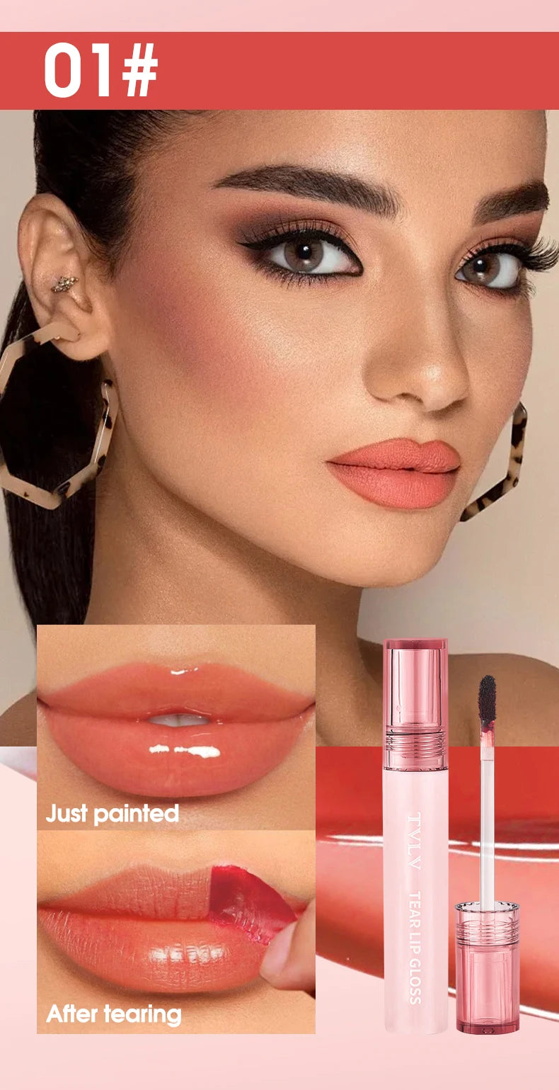 TVLV Peel Off Tear Lip Gloss 2 In 1 Lip Liner & Lip Stain Tattoo, Waterproof Long Lasting Transferproof Matte Lip Tint Cosmetic Makeup