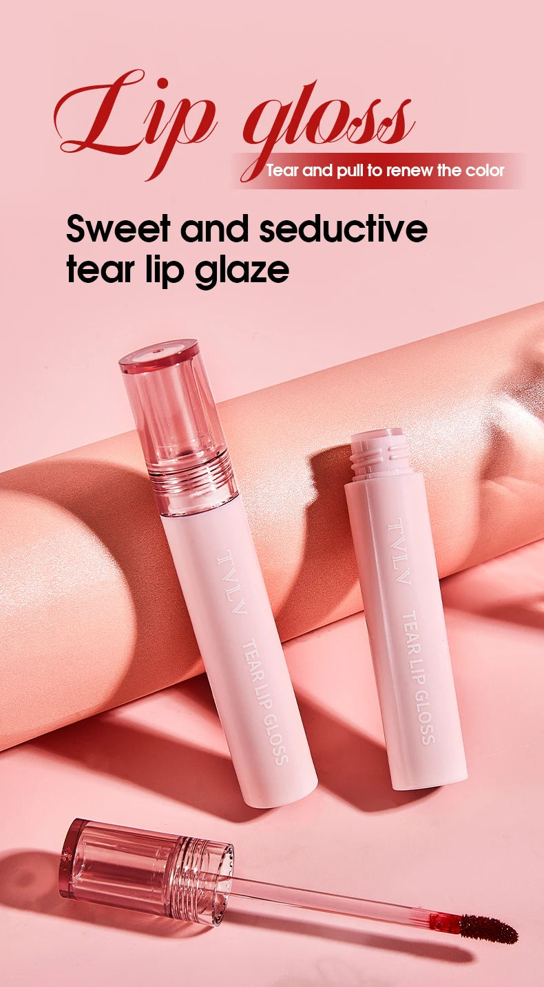 TVLV Peel Off Tear Lip Gloss 2 In 1 Lip Liner & Lip Stain Tattoo, Waterproof Long Lasting Transferproof Matte Lip Tint Cosmetic Makeup