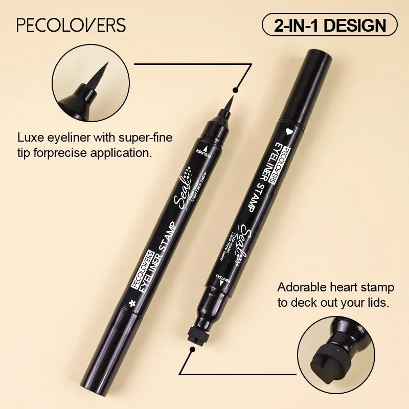 1PC Waterproof Double-headed Eyeliner - Including Star/love/moon Pattern, Quick Drying, Suitable for Beginners and Professionals