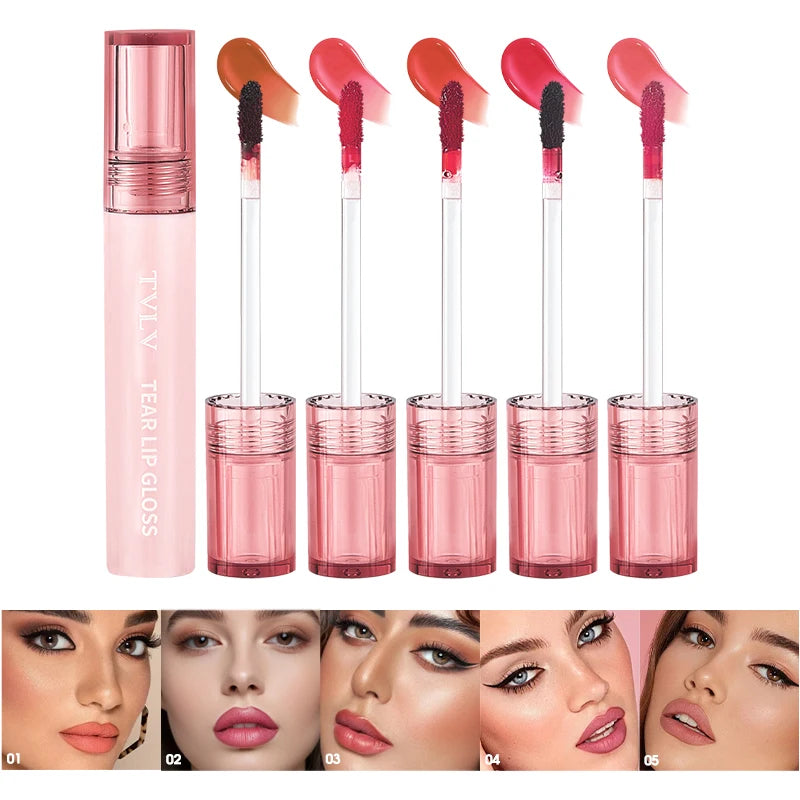 TVLV Peel Off Tear Lip Gloss 2 In 1 Lip Liner & Lip Stain Tattoo, Waterproof Long Lasting Transferproof Matte Lip Tint Cosmetic Makeup