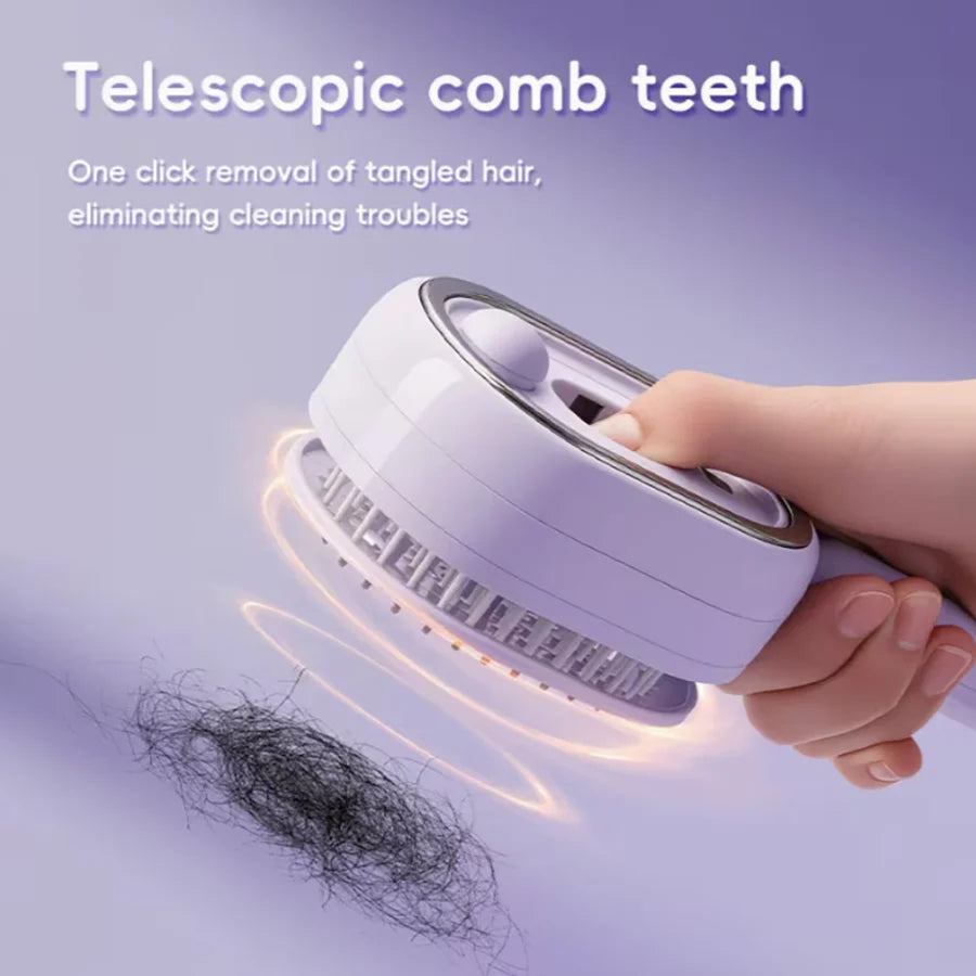 Electric Steam Hair Brush, Ionic Hydrating Detangling Brush, Portable Anti-Frizz Smoothing Tool for All Hair Types