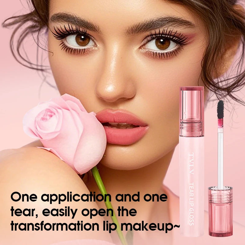TVLV Peel Off Tear Lip Gloss 2 In 1 Lip Liner & Lip Stain Tattoo, Waterproof Long Lasting Transferproof Matte Lip Tint Cosmetic Makeup