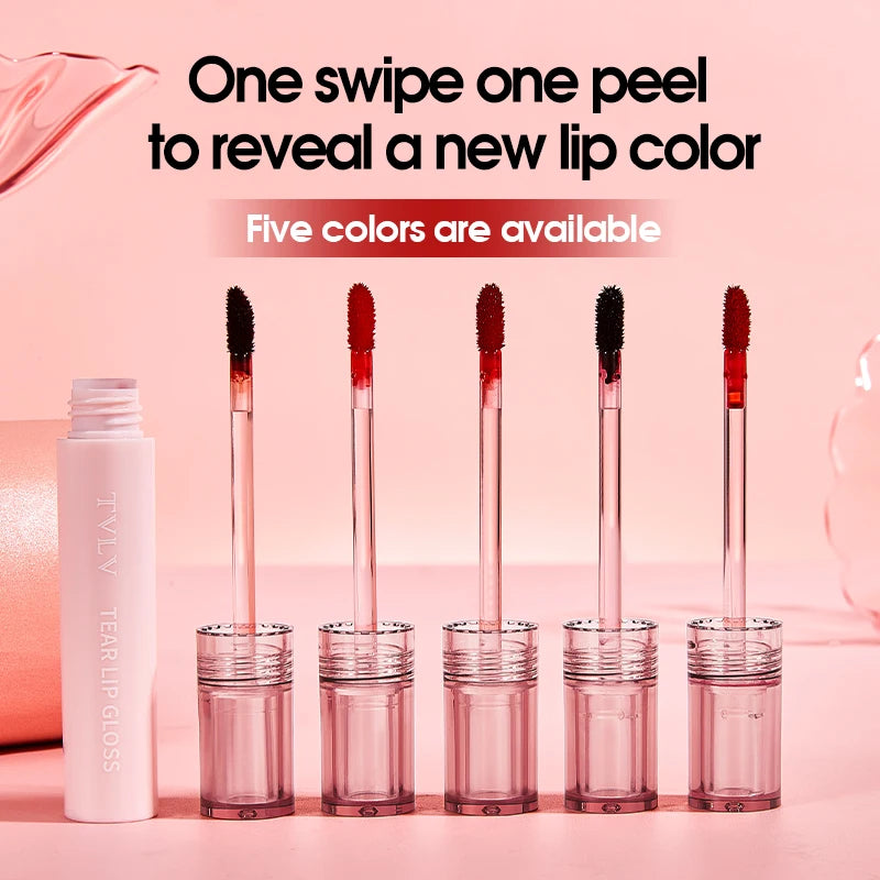 TVLV Peel Off Tear Lip Gloss 2 In 1 Lip Liner & Lip Stain Tattoo, Waterproof Long Lasting Transferproof Matte Lip Tint Cosmetic Makeup