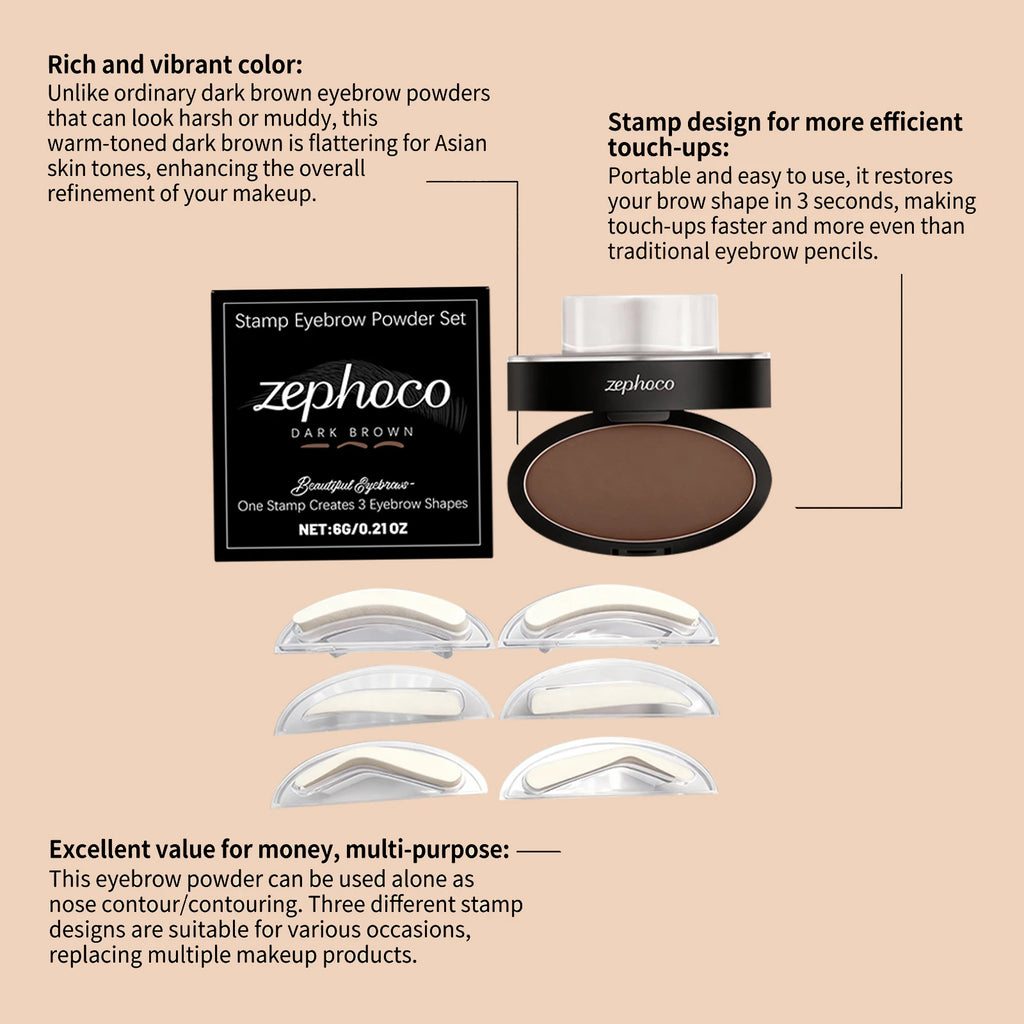 Eyebrow Stamp Waterproof Brow Powder Kit Cool Grey Black Natural Stereo Eyebrow Shaping Eye Brow Stamp Lift Eyebrow Stencil