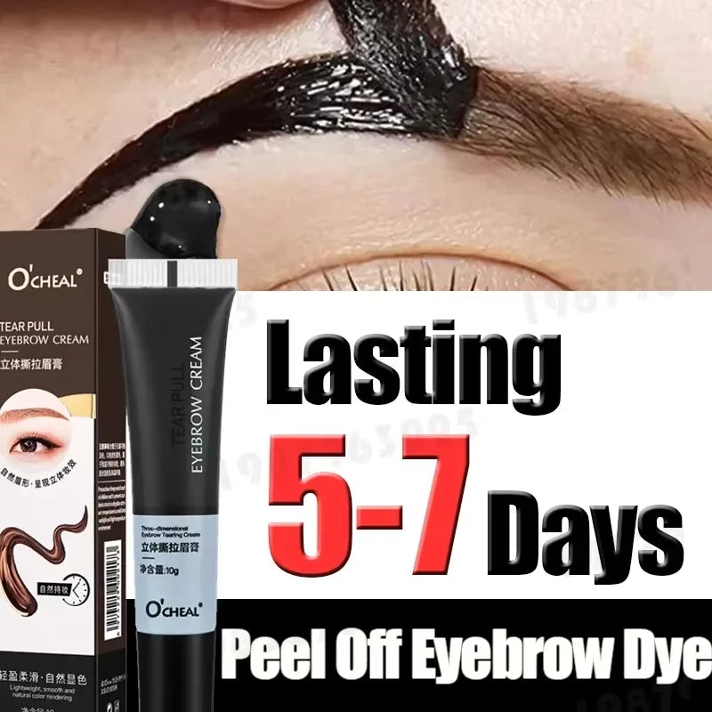Eyebrow Gel Peel Off Natural Tinting Tattoo Waterproof Long Lasting Eye Cream Coloring Eyebrow Glue Quick Dry Brow Makeup