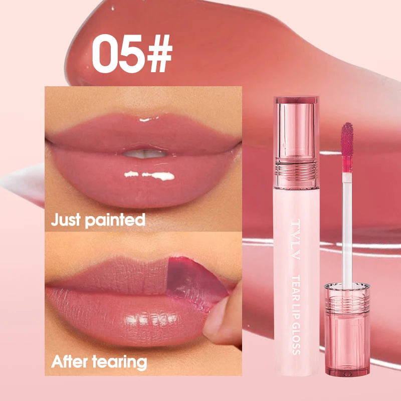 TVLV Peel Off Tear Lip Gloss 2 In 1 Lip Liner & Lip Stain Tattoo, Waterproof Long Lasting Transferproof Matte Lip Tint Cosmetic Makeup