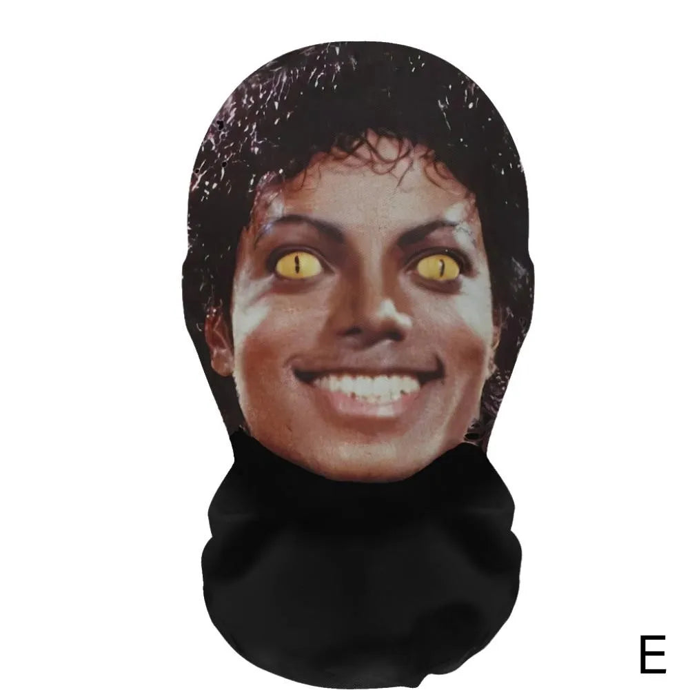 3D Printed Full Face Mask Elastic Mesh For Unisex Cosplay Headwear Party Simulation Balaclava Hat Headgear Breathable Prop Novel