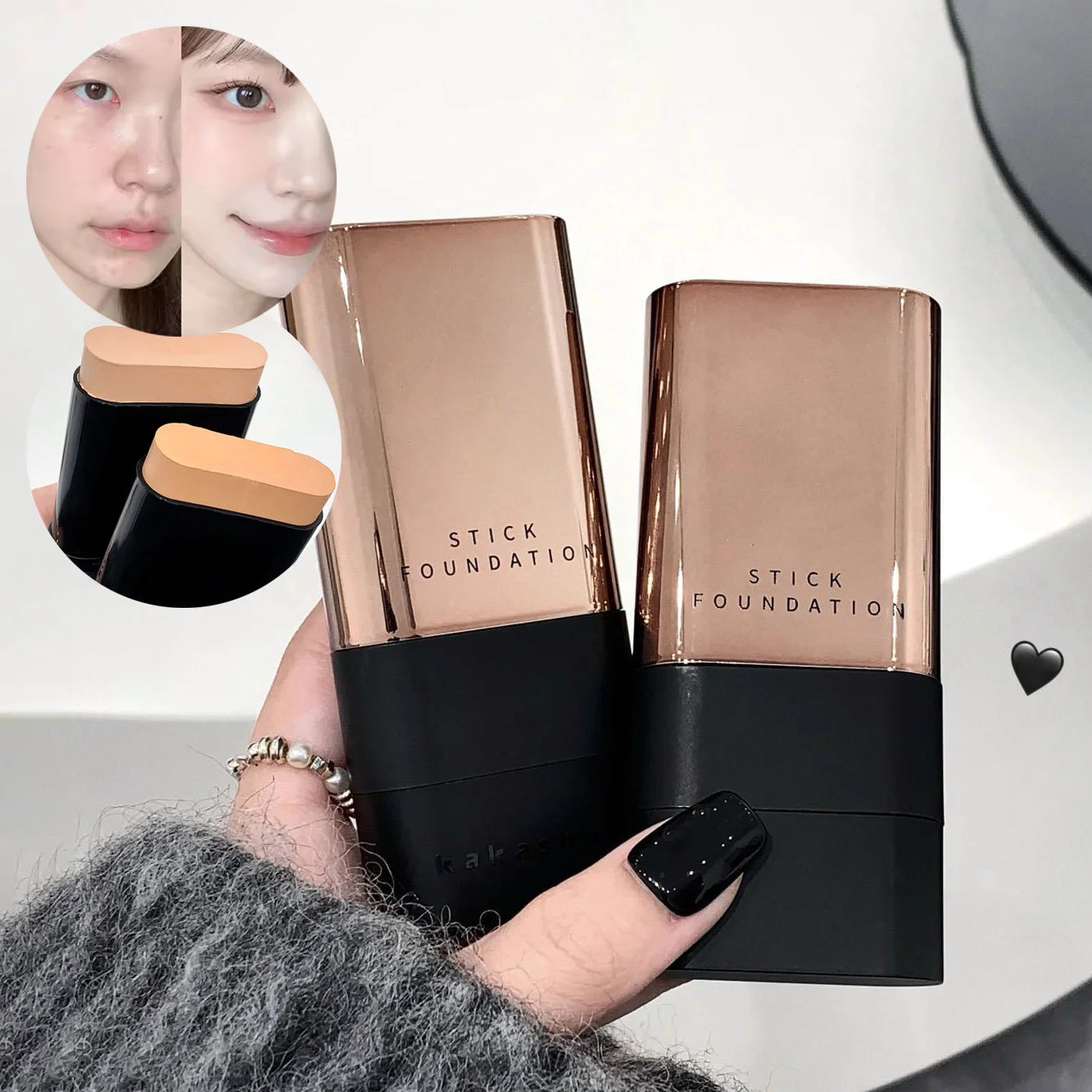 Concealer Foundation Stick Facial Matte Waterproof Bronzer Contouring Face Coverage Moisturizing Cream