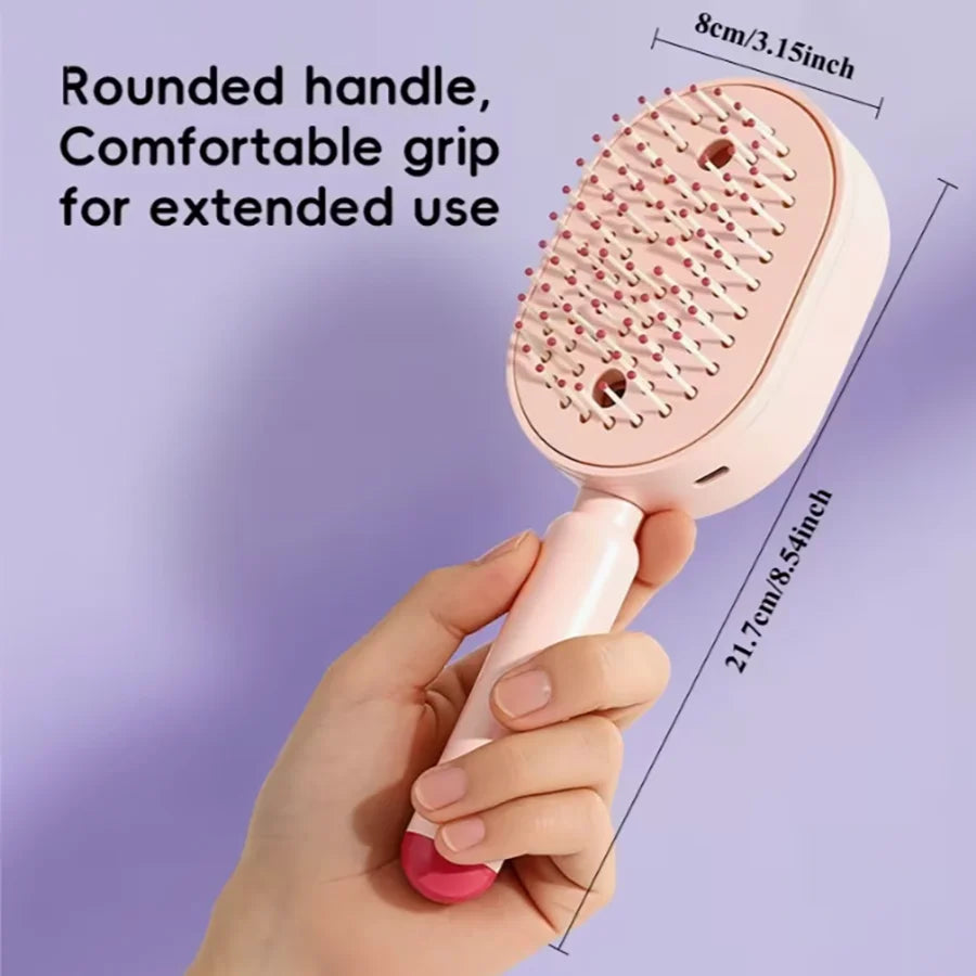 Electric Steam Hair Brush, Ionic Hydrating Detangling Brush, Portable Anti-Frizz Smoothing Tool for All Hair Types