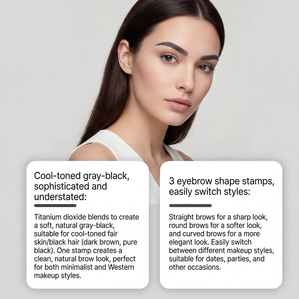Eyebrow Stamp Waterproof Brow Powder Kit Cool Grey Black Natural Stereo Eyebrow Shaping Eye Brow Stamp Lift Eyebrow Stencil