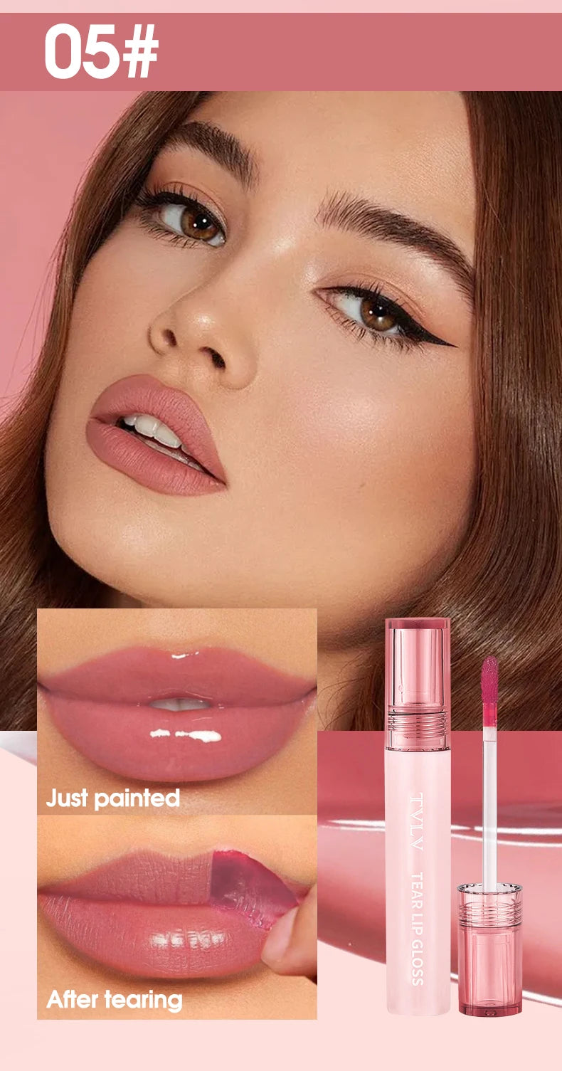 TVLV Peel Off Tear Lip Gloss 2 In 1 Lip Liner & Lip Stain Tattoo, Waterproof Long Lasting Transferproof Matte Lip Tint Cosmetic Makeup