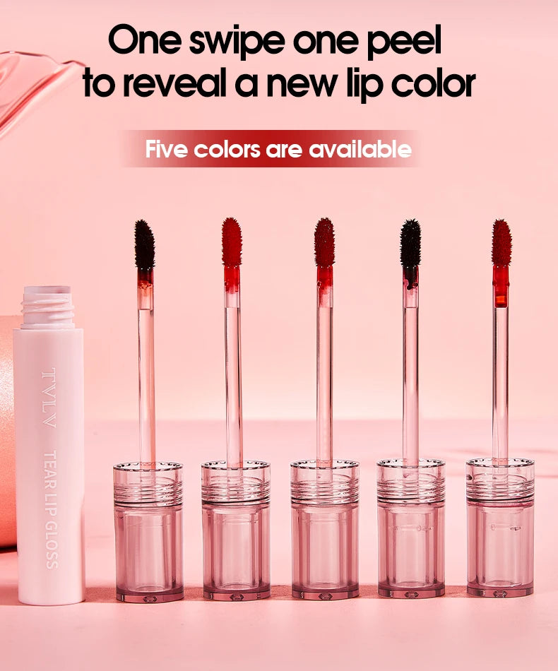 TVLV Peel Off Tear Lip Gloss 2 In 1 Lip Liner & Lip Stain Tattoo, Waterproof Long Lasting Transferproof Matte Lip Tint Cosmetic Makeup