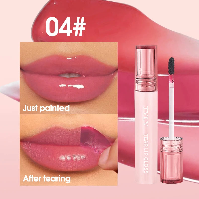 TVLV Peel Off Tear Lip Gloss 2 In 1 Lip Liner & Lip Stain Tattoo, Waterproof Long Lasting Transferproof Matte Lip Tint Cosmetic Makeup