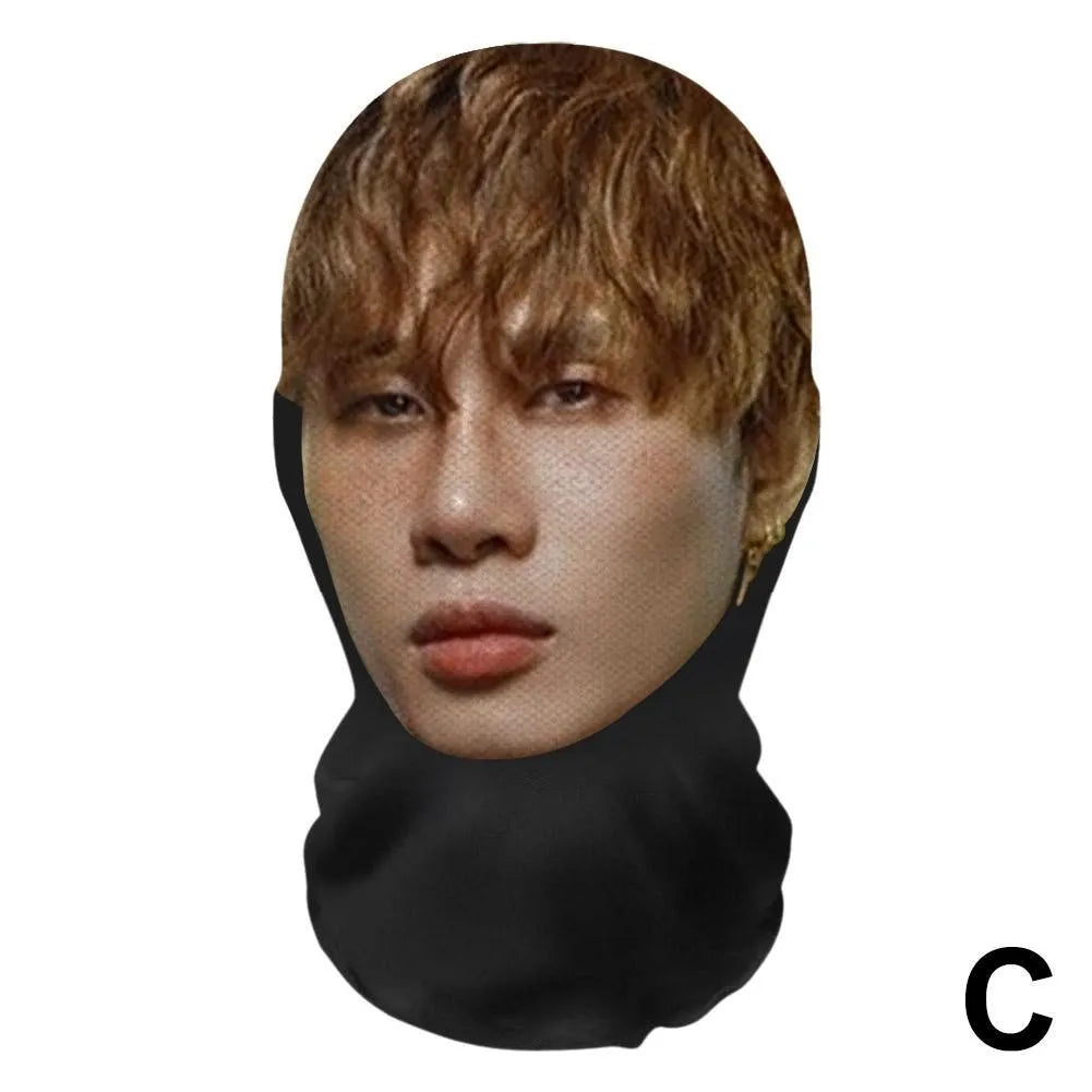 3D Printed Full Face Mask Elastic Mesh For Unisex Cosplay Headwear Party Simulation Balaclava Hat Headgear Breathable Prop Novel