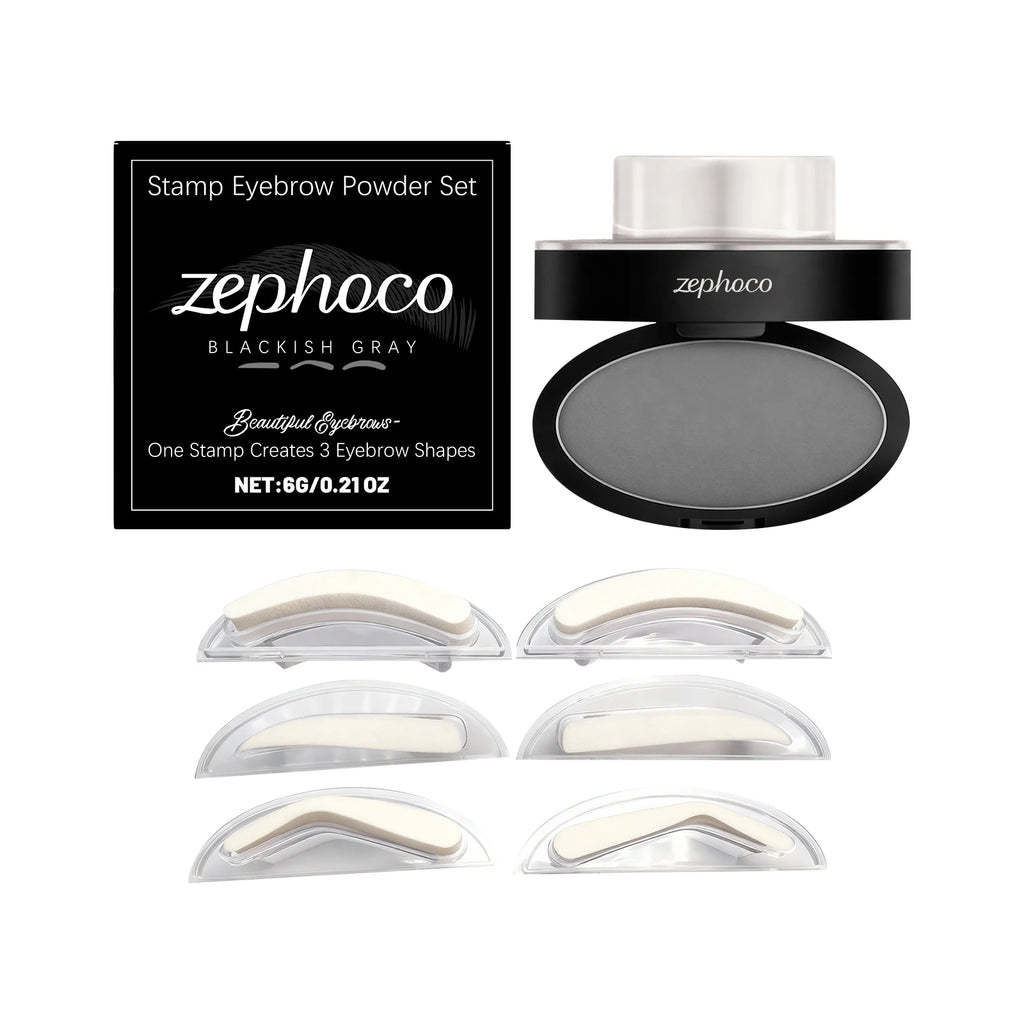 Eyebrow Stamp Waterproof Brow Powder Kit Cool Grey Black Natural Stereo Eyebrow Shaping Eye Brow Stamp Lift Eyebrow Stencil