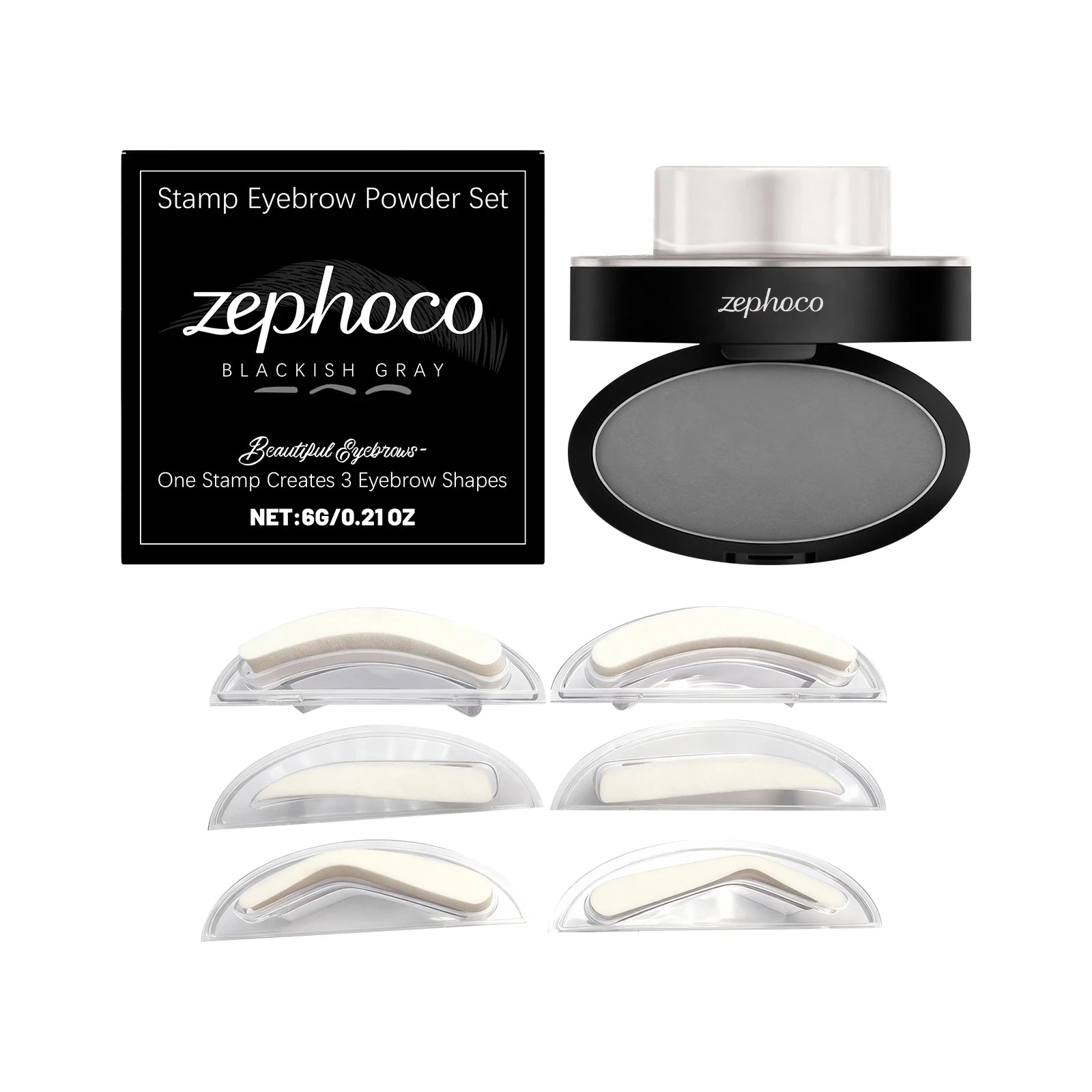 Eyebrow Stamp Waterproof Brow Powder Kit Cool Grey Black Natural Stereo Eyebrow Shaping Eye Brow Stamp Lift Eyebrow Stencil