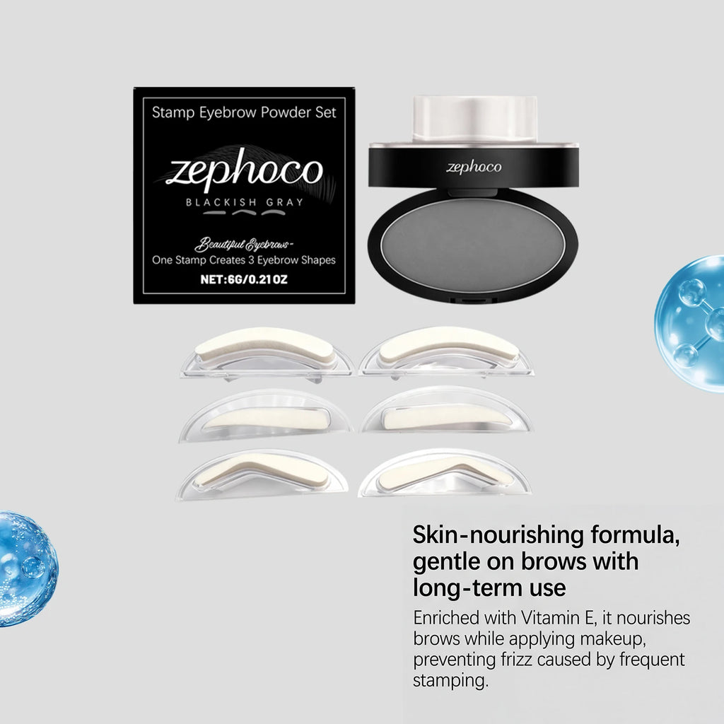 Eyebrow Stamp Waterproof Brow Powder Kit Cool Grey Black Natural Stereo Eyebrow Shaping Eye Brow Stamp Lift Eyebrow Stencil