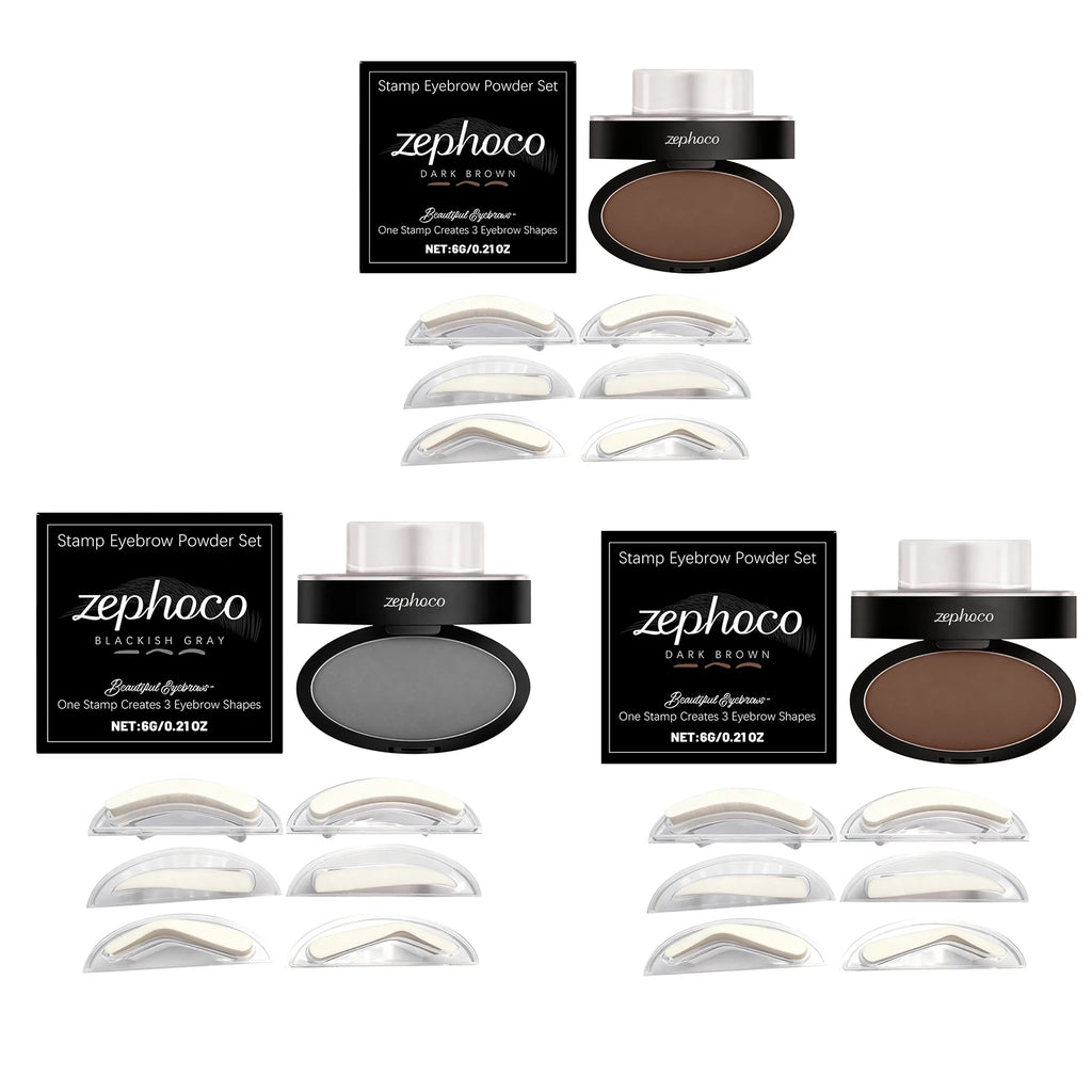 Eyebrow Stamp Waterproof Brow Powder Kit Cool Grey Black Natural Stereo Eyebrow Shaping Eye Brow Stamp Lift Eyebrow Stencil