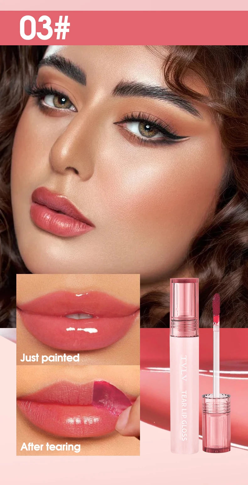 TVLV Peel Off Tear Lip Gloss 2 In 1 Lip Liner & Lip Stain Tattoo, Waterproof Long Lasting Transferproof Matte Lip Tint Cosmetic Makeup