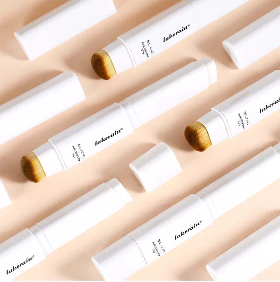 Lakerain Color Changing Foundation Stick Full Coverage Matte Finish Dual-Ended Brush & Stick Waterproof Smooth Foundation Makeup