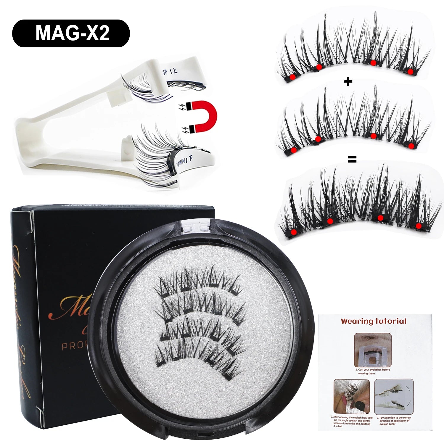 Magnetic Eyelashes With Applicator Reusable Natural Magnetic Lashes Kit No Glue Needed Soft Clear Band False Eyelashes